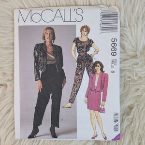 McCall's Vintage Jacket , Top , Skirt & Pants Sewing Pattern 5669
